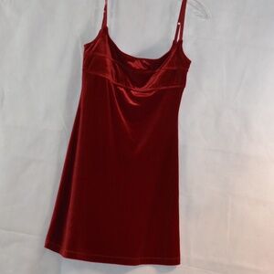 Red Stretch Velvet Dress SZ S Le Chateau